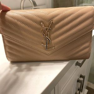 Saint Laurent Wallet On Chain - Tan with GHW